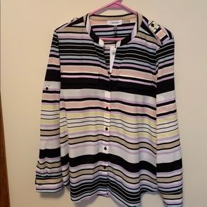 NWT Calvin Klein striped blouse